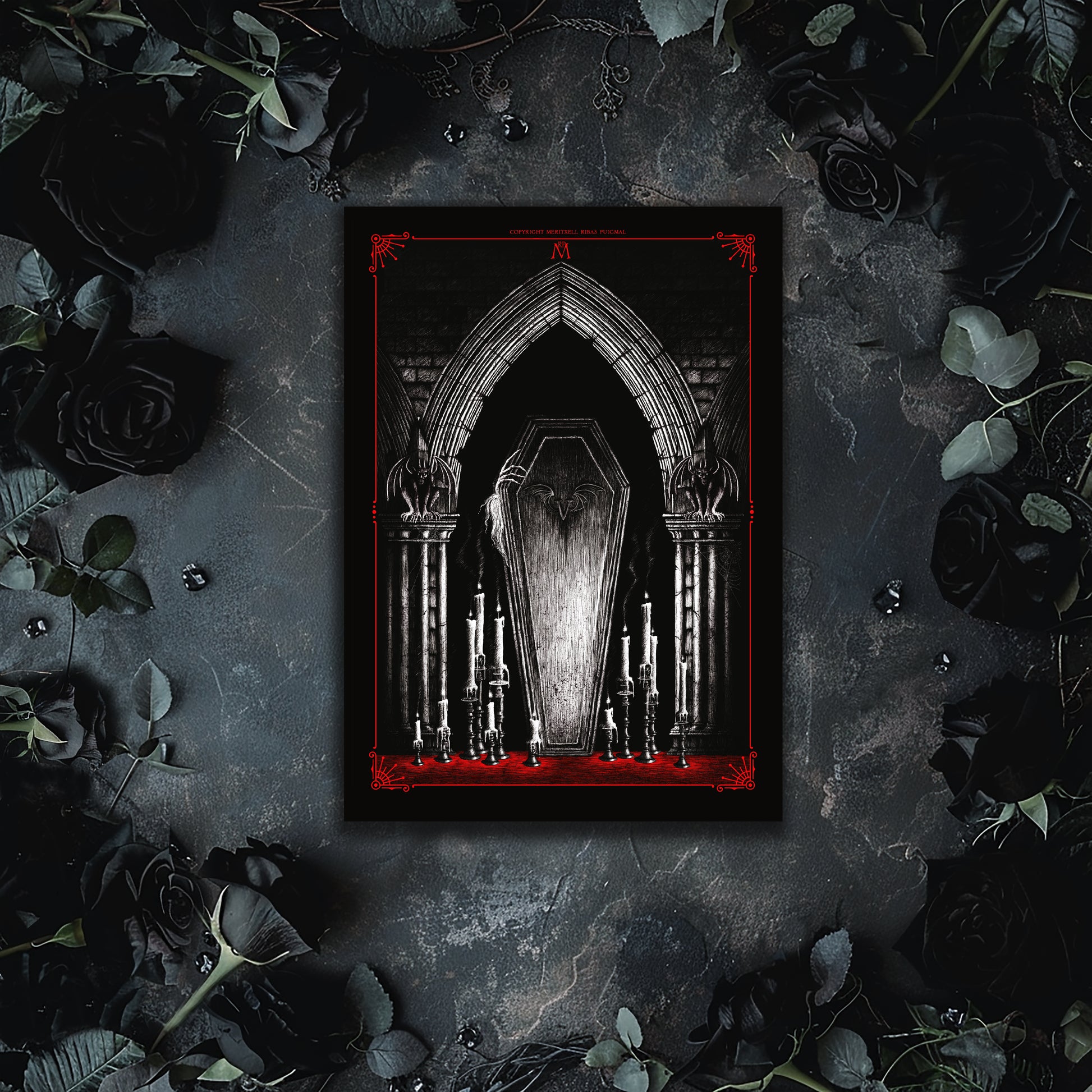 Postal Din A5 - "La cripta del vampiro" -  Relatos de Vampiros, AAVV