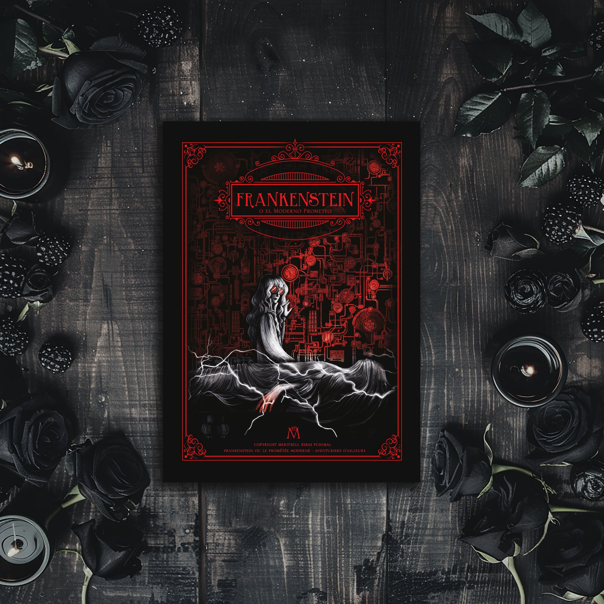 Postal Din A5 - "Frankenstein o el moderno Prometeo" -  Mary Shelley