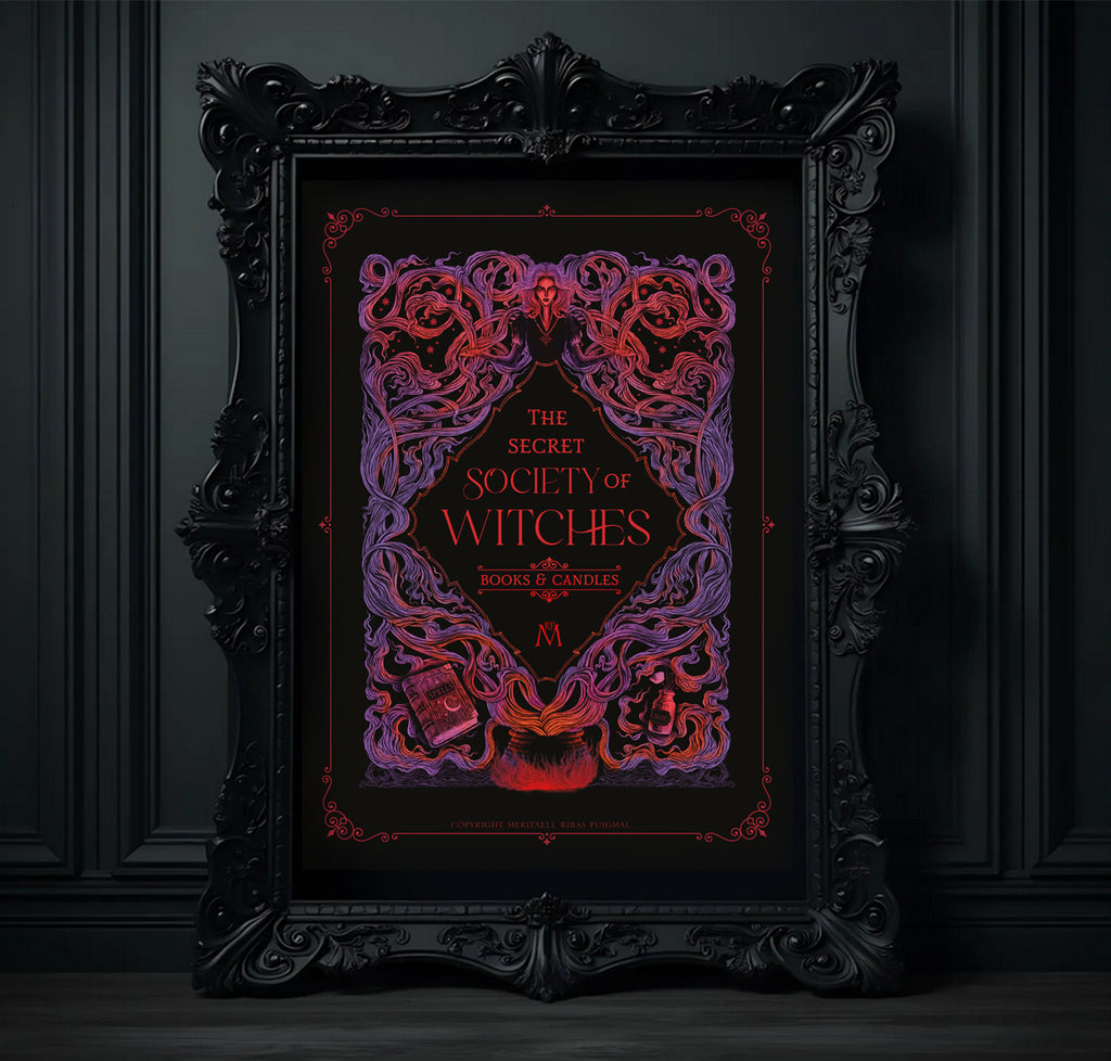 Poster - "Secret Society of Witches" (Versión Rojo/Blanco/Morado)