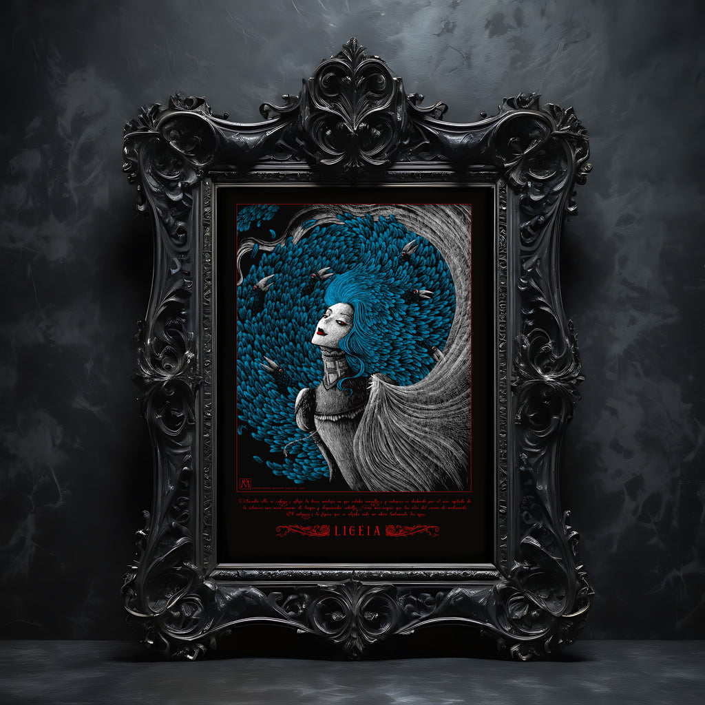 Poster - "La Tumba de Ligeia"(versión Rojo/Azul) - de Edgar Allan Poe