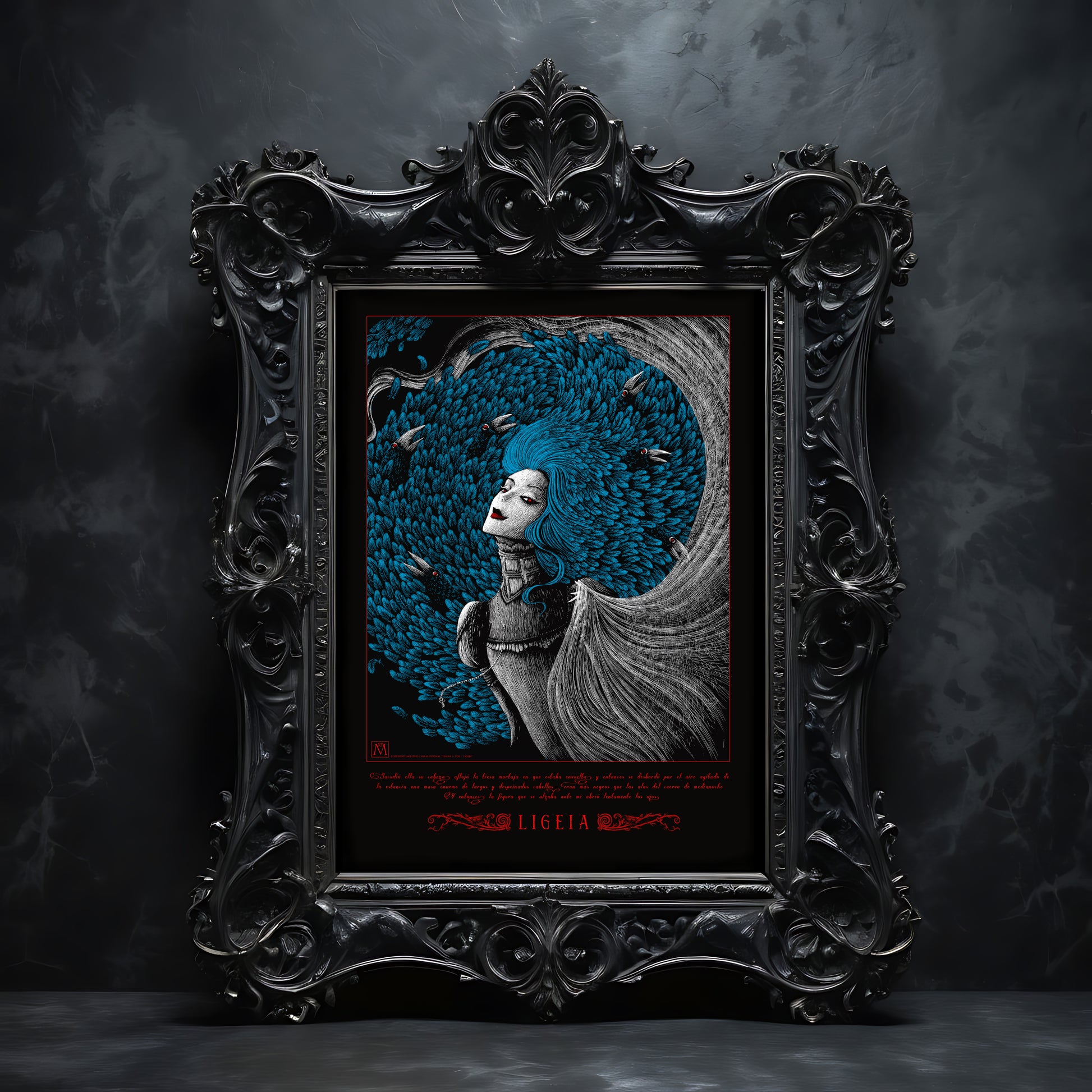 Poster - "La Tumba de Ligeia"(versión Rojo/Azul) - de Edgar Allan Poe